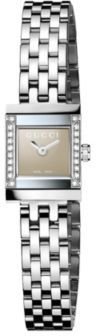 Gucci ladies' square dial stainless steel bracelet watch