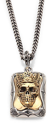 King Baby Studio Sterling Silver Crowned Skull Pendant Necklace