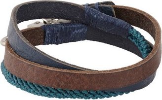 Caputo & Co Knotted Cord & Leather Wrap Bracelet