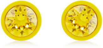 Givenchy Yellow Lacquered Metal and Crystal Small Earrings