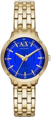 Armani Exchange A|X Women's Gold-Tone Stainless Steel Bracelet Watch 30mm AX5418