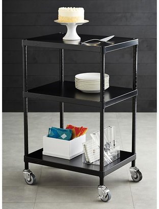 Container Store InterMetro® Solid Shelf Serving Cart Black