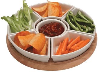 Lazy Susan Apollo Rubber Wood with Ceramic Dishes