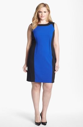 Calvin Klein Sleeveless Colorblock Dress (Plus Size)