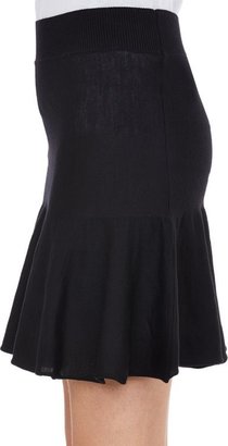 Barneys New York Women's Ruffled-Hem Wool Skirt-Black