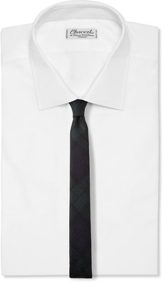 Lanvin Black Watch Check Wool-Blend Tie
