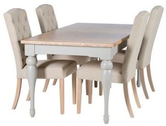 Willis & Gambier Oak and painted 'Worcester' small extending dining table and set of 4 beige 'Stanza' chairs