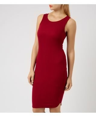New Look Dark Red Sleeveless Bodycon Midi Dress