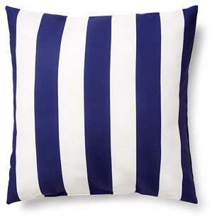 e by design Striped 20x20 Outdoor Pillow, Navy