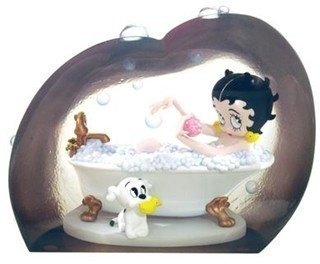 Rubber Duck Betty Boop Figurine Taking Bubble Bath with Pudgy Holding