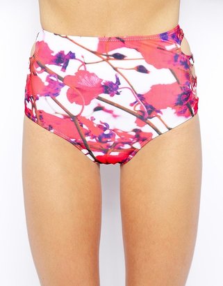 Mouille High-Waist Keyhole Bikini Bottoms - Floral paradise