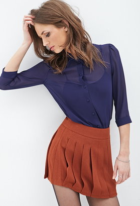 Forever 21 Tie-Neck Chiffon Blouse