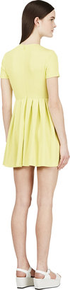 Opening Ceremony Chartreuse Ribbed A-Line Dress