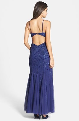 Sean Collection Beaded Mesh Gown