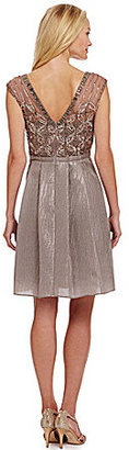 Kay Unger Beaded Fit-and-Flare Dress