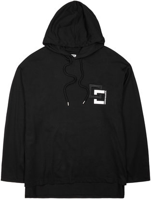 Wooyoungmi Black Logo Hooded Cotton Top