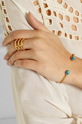Finds + Ela Stone Simone gold-plated turquoise cuff