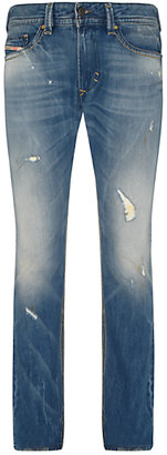 Diesel Thavar Slim Stonewash Jeans, Distressed Vintage Blue