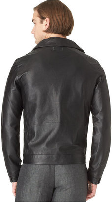 Calvin Klein Perforated Slim-Fit Leather Jacket