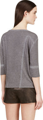 Helmut Lang Grey Cropped Sleeve Volumized Sweatshirt