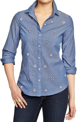 Old Navy Women's Embellished Chambray Shirts