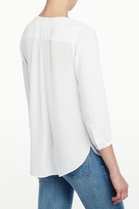 NYDJ Georgette 3/4 Sleeve Blouse With Pleated Back In Petite