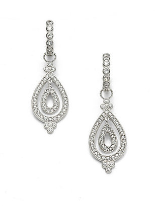 Jude Frances Soho White Sapphire & Sterling Silver Double Pear Orbital Earring Charms