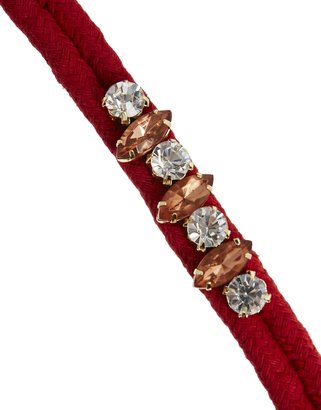Warehouse Jewel Plaited Cord Friendship Bracelet