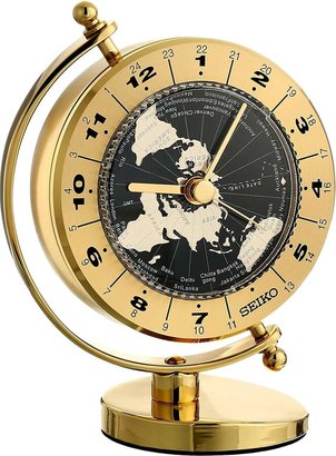 Seiko Gold Tone Globe Clock