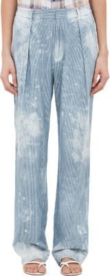 Sea Hand-Distressed Stripe Jeans