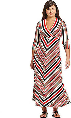 Calvin Klein Woman Mitered-Stripe Maxi Dress