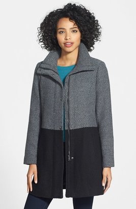 Jessica Simpson Two-Tone Basket Weave Coat (Online Only)