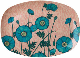 Rice A/S Blue Poppy Print Rectangular Melamine Plate