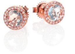 Suzanne Kalan Blue Topaz, White Sapphire & 14K Rose Gold Round Stud Earrings