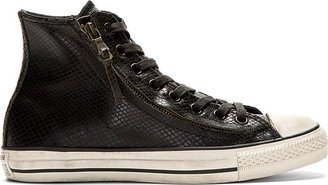 Converse by John Varvatos Black Snakeskin Double Zip Chuck Taylor All Star Sneakers