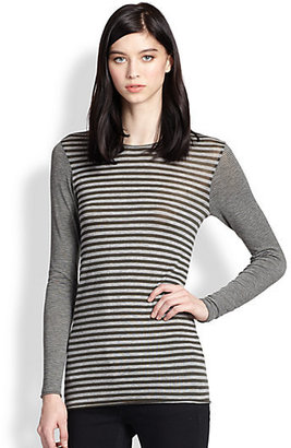 L'Agence LA'T by Mixed-Stripe Long-Sleeved Tee