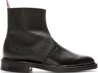 Thom Browne Black Pebbled Leather Chelsea Boot