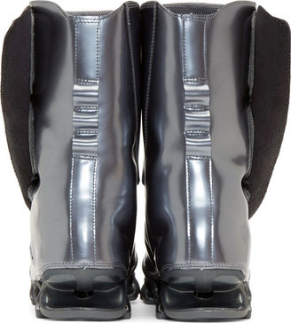 Rick Owens Gunmetal adidas by Springblade High Boots