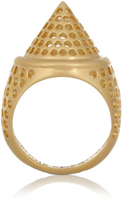 Eddie Borgo Aerator perforated gold-plated ring