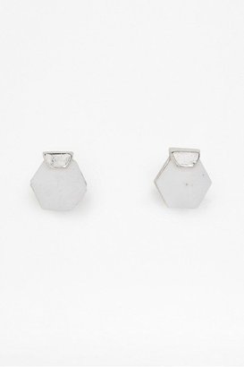 French Connection Hexagon perspex stud earrings