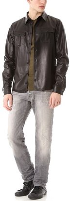 DSquared 1090 DSQUARED2 Leather Shirt Jacket