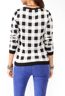 Forever 21 Checkered Knit Sweater