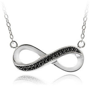 Black Diamond Designs by FMC Silver-Plated Accent Infinity Pendant