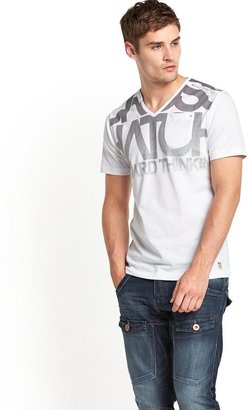 Crosshatch Mens Lamonte V-neck T-shirt - White