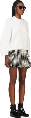 Proenza Schouler Black & White Velvet-Flocked Hybrid Skirt