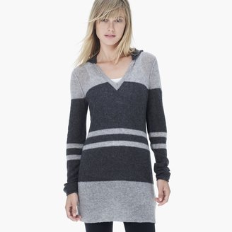 James Perse Cashmere Striped Hoodie Tunic