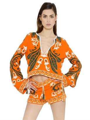 Emilio Pucci Cotton Floral Jacquard Sweater