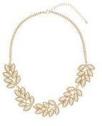 Dorothy Perkins Womens Pearl Leaf Necklace- Gold