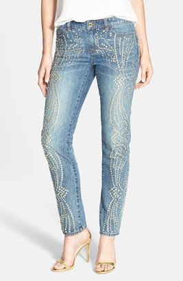 MICHAEL Michael Kors Women's Studded Ankle Boyfriend Jeans