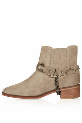 Topshop Womens AVATAR Harness Boots - Taupe